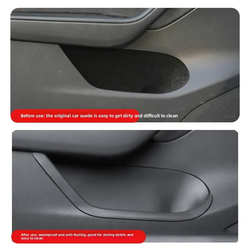 [Aisen] Door Armrest Storage Box Side Door Slot Pocket Organizer for Tesla Model Y  Model 3 2021-2026 (Premium Shockproof Silicone, Waterproof 4-Piece Set)
