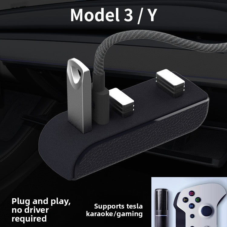 [Aisen] Glovebox USB Hub for Tesla Model 3 Model Y 2021 2022 2023 Multi-Port Splitter Sentry Mode Docking Station