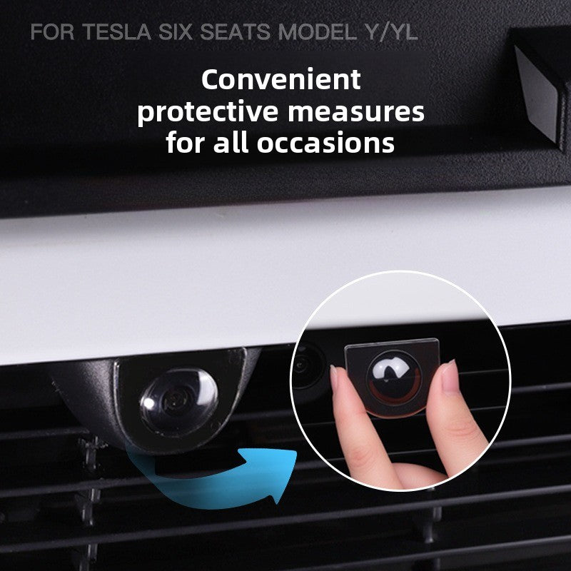 [Aisen] for Tesla Model 3 Highland Model Y Juniper 2025+ Front Camera Lens Cover Protection Cap Guard Shield 6-Seater Exterior 2-Piece Set