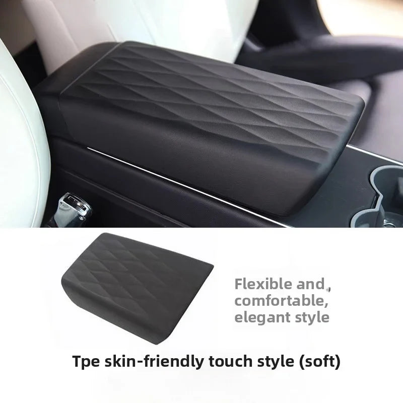 [Aisen] for Tesla Model 3 Highland 2024+ Model Y Juniper 2025+ Central Control Armrest Cover TPE Interior Protective Pad Anti-Scratch Console Accessory