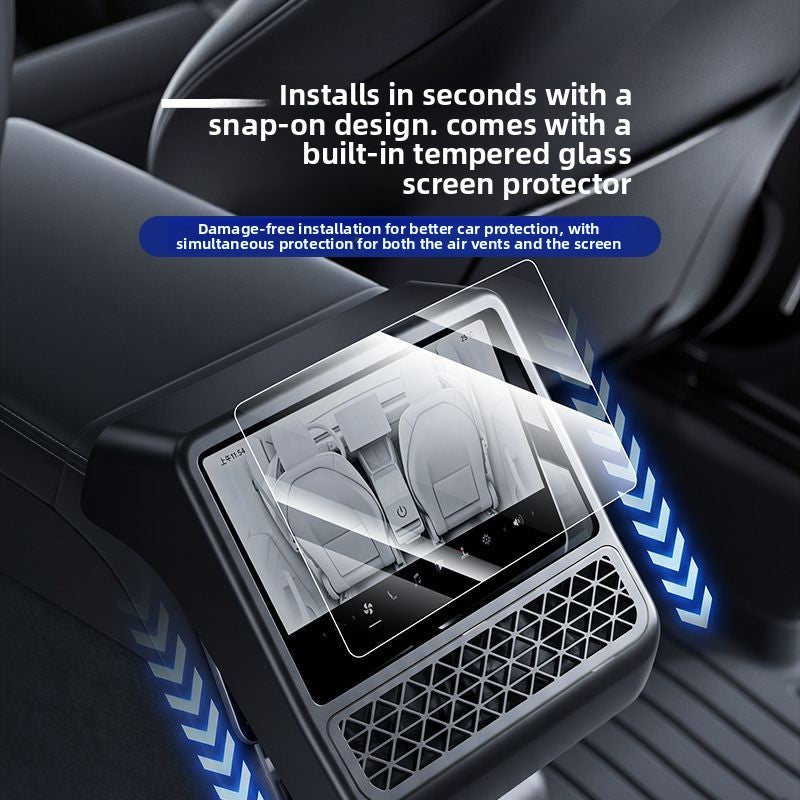 [Aisen] 2-in-1 Rear Screen Protector with Frame for Tesla Model Y Juniper & Model 3 Highland (Premium 9H Tempered Glass, Anti-Scratch Bumper Cover)