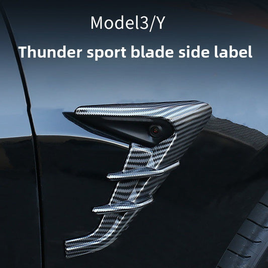 [Aisen] Fender Side Camera Cover Cap Turn Signal Indicator Trim for Tesla Model Y Model 3 2021-2024 (Premium High-Impact ABS, Matte Black 2-Piece Set)
