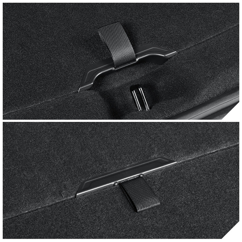 [Aisen] Trunk Floor Board Pull Handle Strap for Tesla Model Juniper 2025+ (Premium Ergonomic Lower Cargo Lifter, Matte Black 2PC)