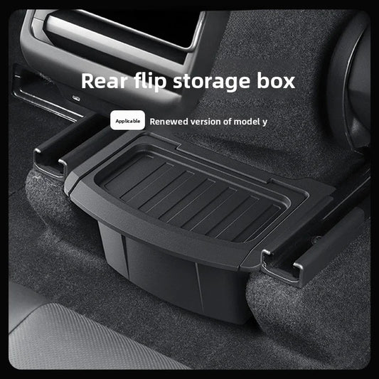 [Aisen] Center Console Armrest Organizer Rear Seat Hidden Storage Box for Tesla Model Y Juniper 2025+ (Premium Shockproof Silicone, Anti-Rattle 1-Pack)