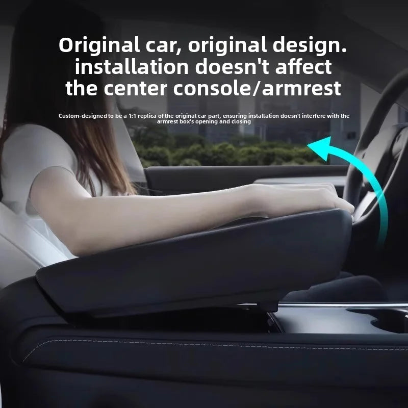 [Aisen] for Tesla Model 3 Highland 2024+ Model Y Juniper 2025+ Central Control Armrest Cover TPE Interior Protective Pad Anti-Scratch Console Accessory