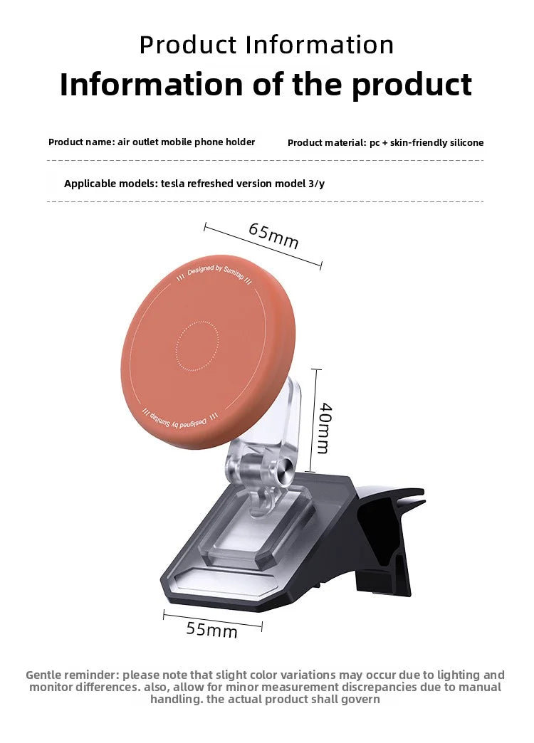 [Aisen] for Tesla Model 3 Highland Model Y Juniper Magnetic Car Phone Holder Silicone Magnetic Suction Dashboard Mount MagSafe Compatible Trend Accessories