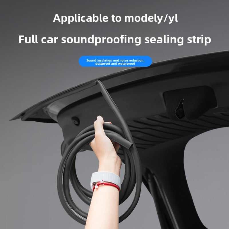 [Aisen] Full Car Noise Reduction Sealing Strip Kit Weatherstripping Rubber Soundproof Seals for Tesla Model Y Juniper 2025+ (Premium EPDM Weatherproof Hollow Rubber, Complete Multi-Piece Set)