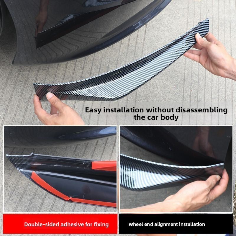 [Aisen] Front Bumper Protector Lip Corner Guard Anti-Scratch Bumper Winglet Spoiler for Tesla Model 3 Highland 2024+ (Premium Luxury High-Toughness Automotive ABS Matrix,  2-Piece Set)