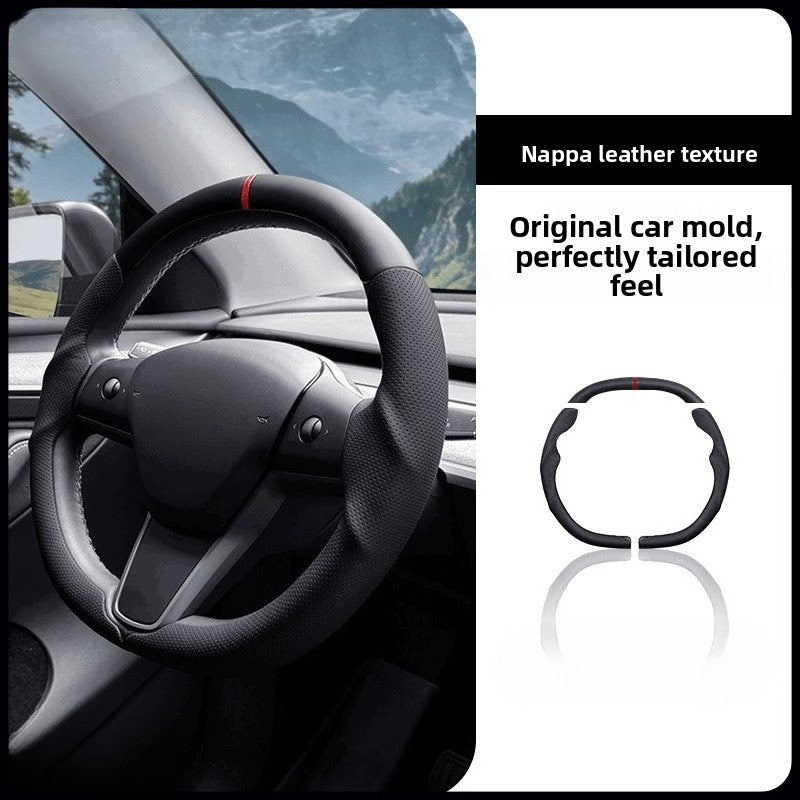 [Aisen] 3-Piece Segmented Steering Wheel Cover Ultra-Thin Anti-Slip Steering Grip for Tesla Model 3 Model Y 2017-2026