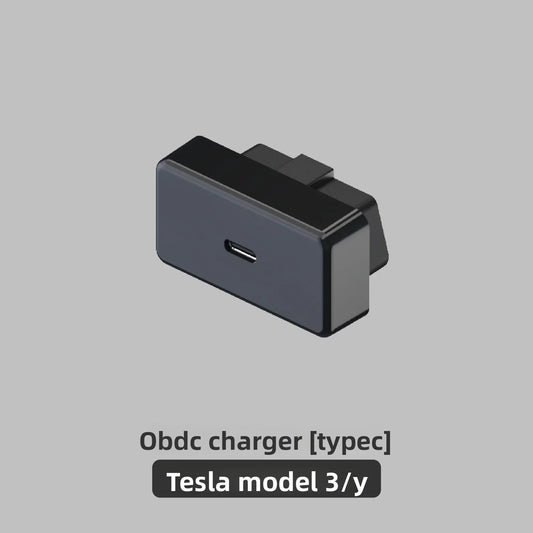 [Aisen] for Tesla Model 3 Model Y OBD Power Adapter Type-C PD Fast Charging Converter Plug Dashboard Charger Expansion Accessory