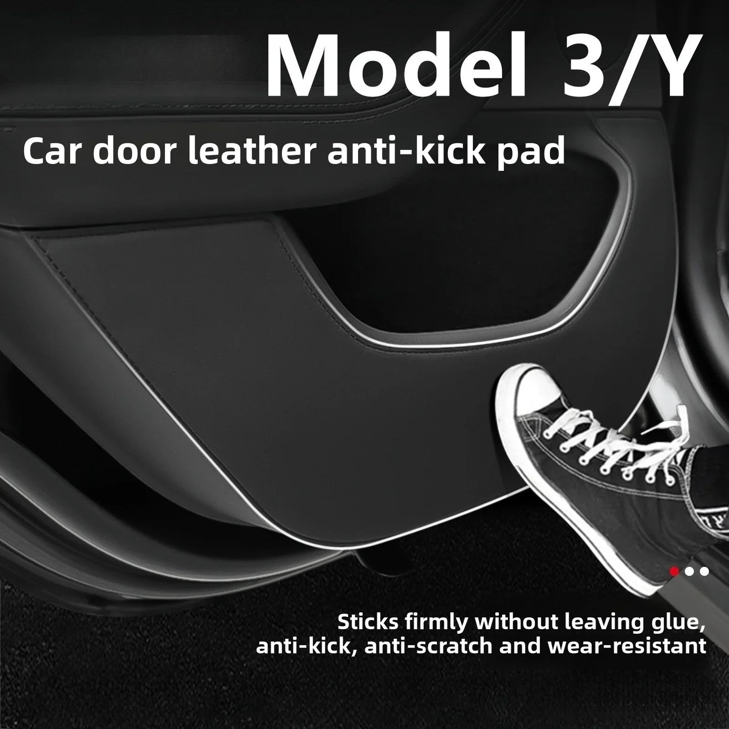 [Aisen] Door Anti-Kick Guard Protection Panel Kit for Tesla Model 3 Highland Model Y Juniper (Premium Alcantara-Texture Suede, 4-Piece Full Set)