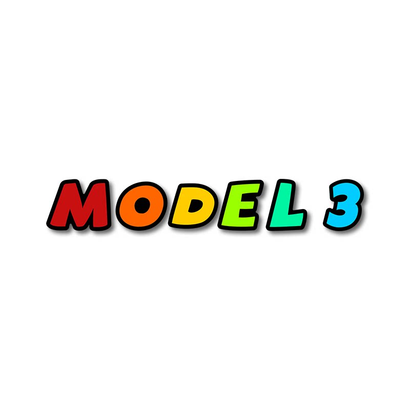 [Aisen] 3D Cartoon Letter Emblem for Tesla Model 3 & Model Y Trunk (Premium Weatherproof Polymer, Colorful Car Tail Badge)