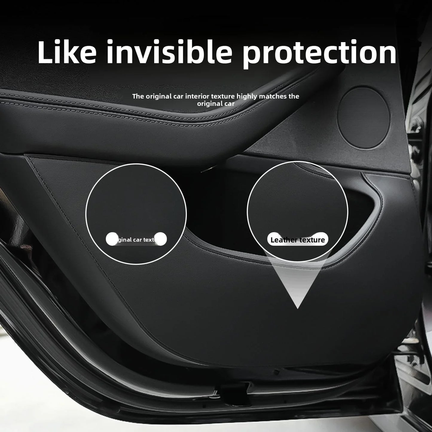 [Aisen] Door Anti-Kick Guard Protection Panel Kit for Tesla Model 3 Highland Model Y Juniper (Premium Alcantara-Texture Suede, 4-Piece Full Set)
