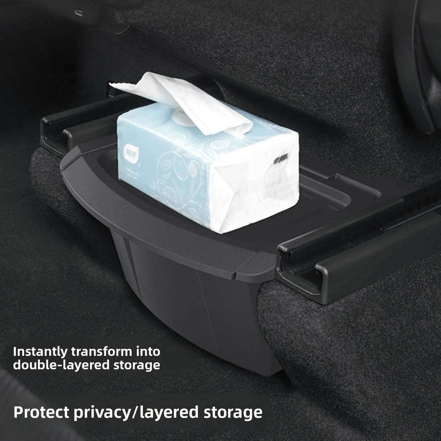 [Aisen] Center Console Armrest Organizer Rear Seat Hidden Storage Box for Tesla Model Y Juniper 2025+ (Premium Shockproof Silicone, Anti-Rattle 1-Pack)
