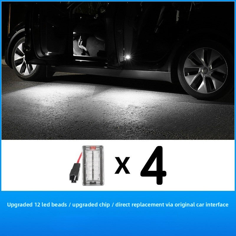 [Aisen] for Tesla model 3 model y model s model x 2021+welcome light (advanced fire-proof PC and high-output LED matrix, super bright 4 pieces)