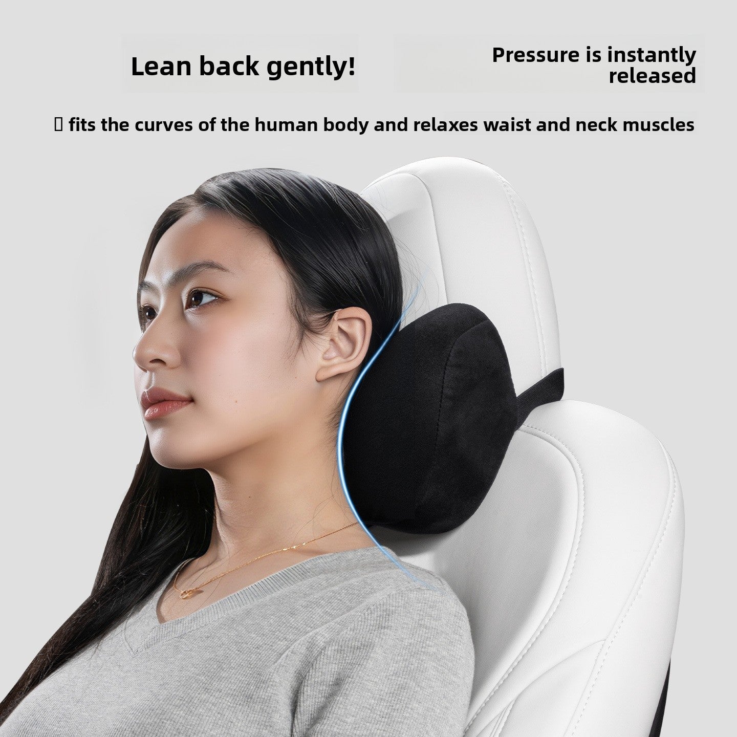 [Aisen] Ergonomic Neck Pillow & Lumbar Support for Tesla Model 3 & Model Y (Premium Memory Foam Travel Cushion)