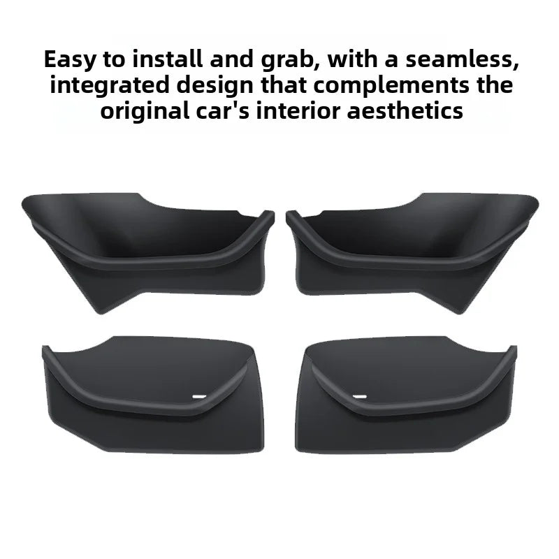 [Aisen] Door Armrest Storage Box Side Door Slot Pocket Organizer for Tesla Model Y  Model 3 2021-2026 (Premium Shockproof Silicone, Waterproof 4-Piece Set)