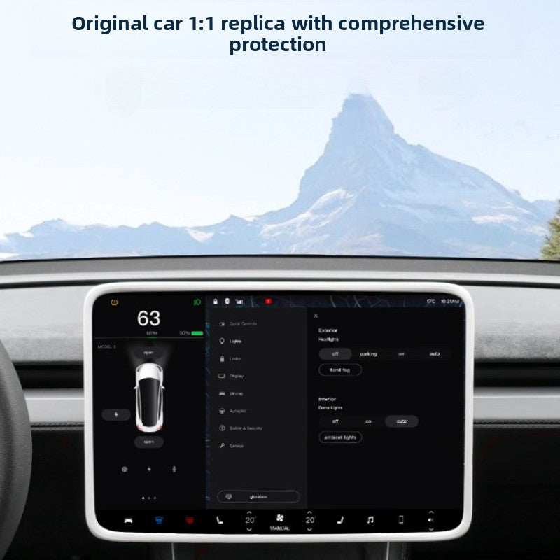 [Aisen] Navigation Screen Silicone Frame Protector Central Display Edge Guard Trim for Tesla Model 3 Highland & Model Y Juniper