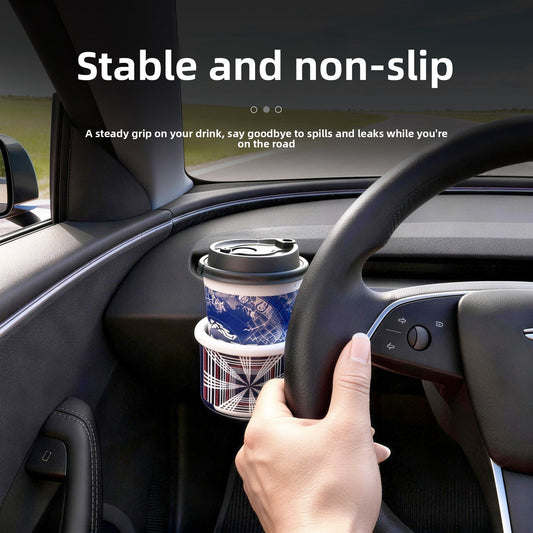 [Aisen] Anti-Shake Silicone Cup Holder Insert for Tesla Model 3 Highland & Model Y Juniper (1-Pack)