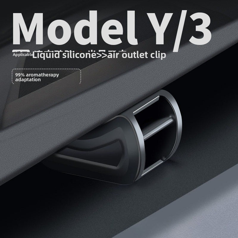 [Aisen] Hidden Air Vent Aromatherapy Clip Adapter Holder for Tesla Model 3 Model Y 2021-2026 (Anodized Aluminum & Anti-Scratch Silicone, 1-Pack)
