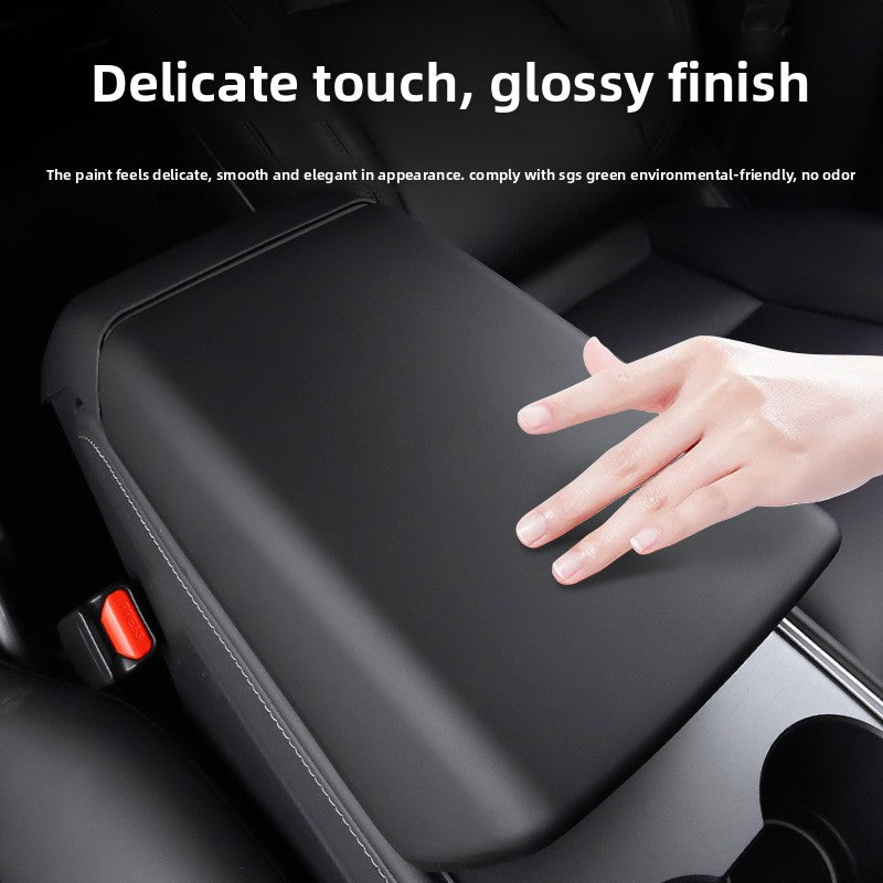 [Aisen] Center Console Armrest Box Lid Cover Protector Trim for Tesla Model 3 Highland Model Y Juniper 2024–2026+ (Premium Anti-Scratch ABS, 1-Piece Shell)