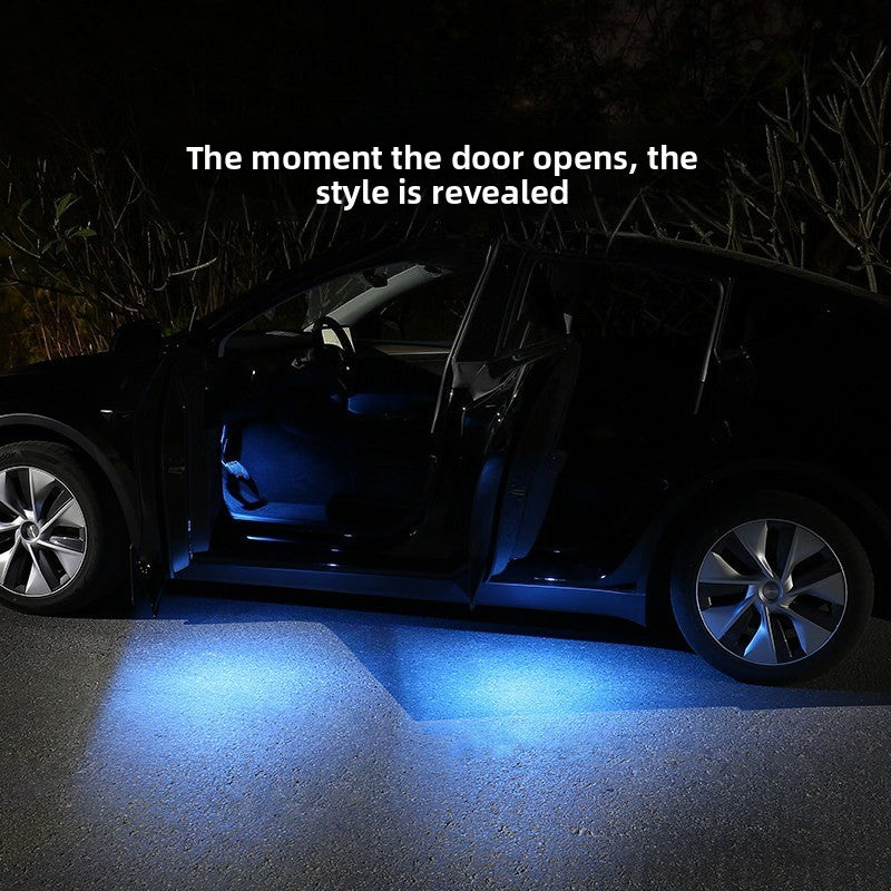 [Aisen] for Tesla model 3 model y model s model x 2021+welcome light (advanced fire-proof PC and high-output LED matrix, super bright 4 pieces)