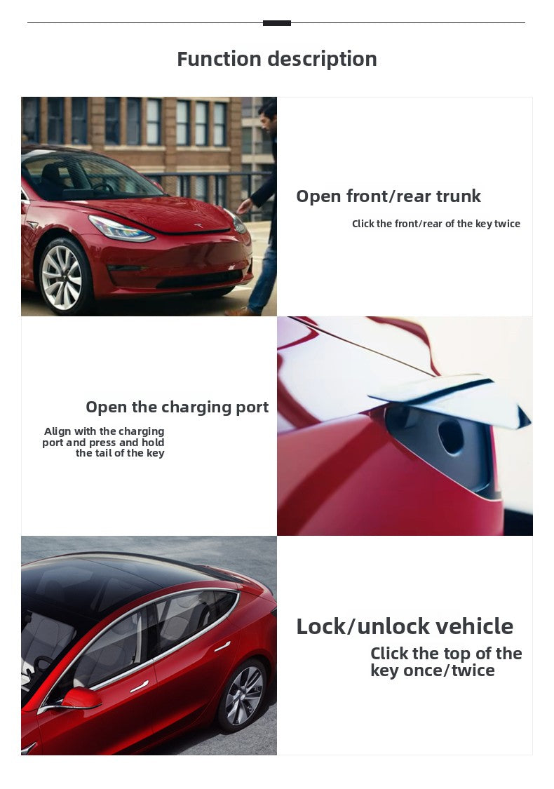 [Aisen] Smart Remote Key Fob for Tesla Model 3 Y Highland Juniper 2021-2026 Passive Entry Intelligent Keyless Car Key