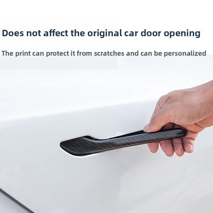 [Aisen] Exterior Door Handle Wrap Cover Stickers Anti-Scratch Protector Film for Tesla Model Y Model 3 (Premium 3D ABS Full Set 4-Pack)