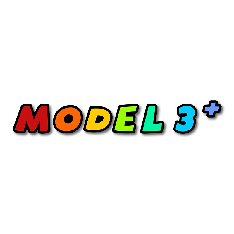 [Aisen] 3D Cartoon Letter Emblem for Tesla Model 3 & Model Y Trunk (Premium Weatherproof Polymer, Colorful Car Tail Badge)