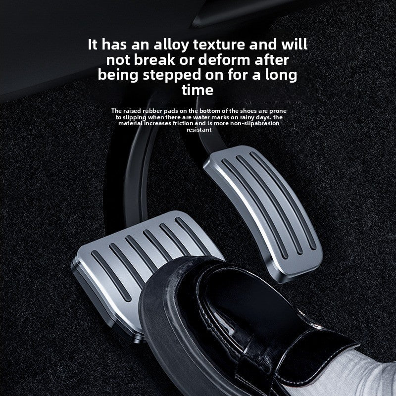 [Aisen] Performance Aluminum Pedal Covers for Tesla Model 3 Highland & Model Y Juniper (Premium Anti-Slip Foot Pedal Pads, Metallic Silver 2PCS)