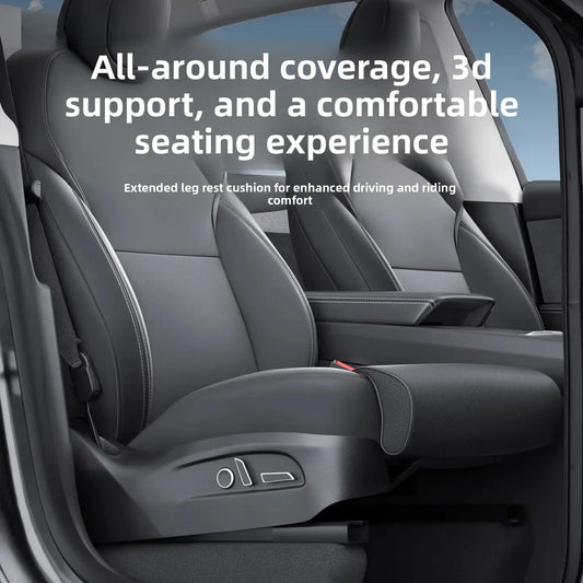 [Aisen] for Tesla Model 3 Highland Model Y Juniper Front Seat Leg Support Cushion Integrated Extended Footrest Memory Foam PU Leather Car Seat Comfort Accessory