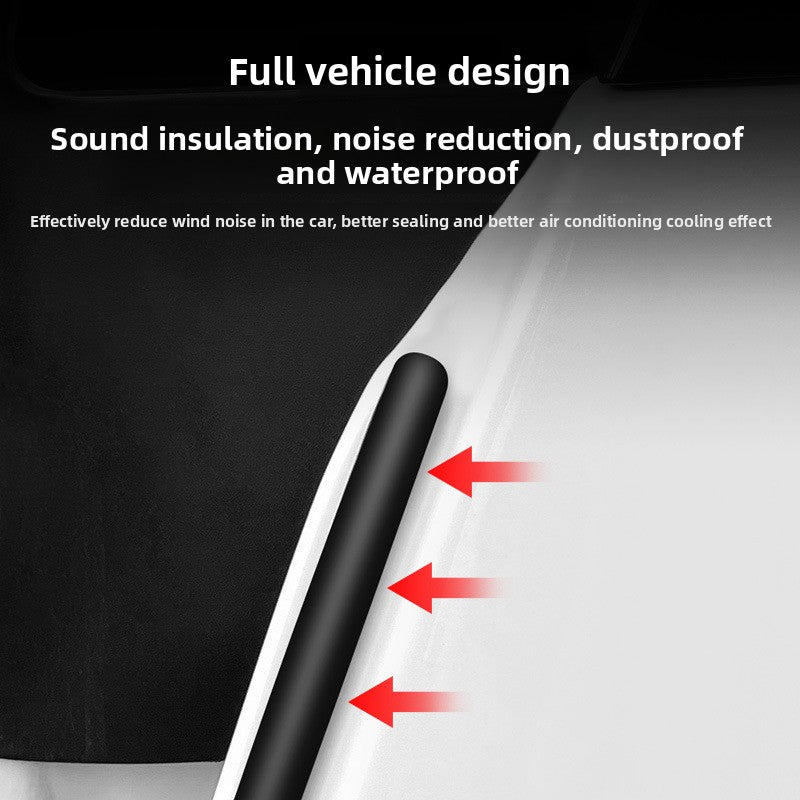 [Aisen] Full Car Noise Reduction Sealing Strip Kit Weatherstripping Rubber Soundproof Seals for Tesla Model Y Model 3 2021-2024 (Premium EPDM Weatherproof Hollow Rubber, Complete Multi-Piece Set)