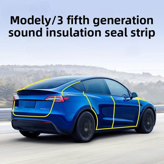 [Aisen] Full Car Noise Reduction Sealing Strip Kit Weatherstripping Rubber Soundproof Seals for Tesla Model Y Model 3 2021-2024 (Premium EPDM Weatherproof Hollow Rubber, Complete Multi-Piece Set)