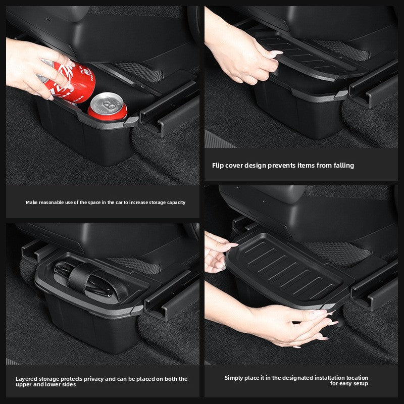[Aisen] Rear Armrest Console Storage Box & Garbage Organizer Under-Vent Seatback Trash Caddy for Tesla Model YL
