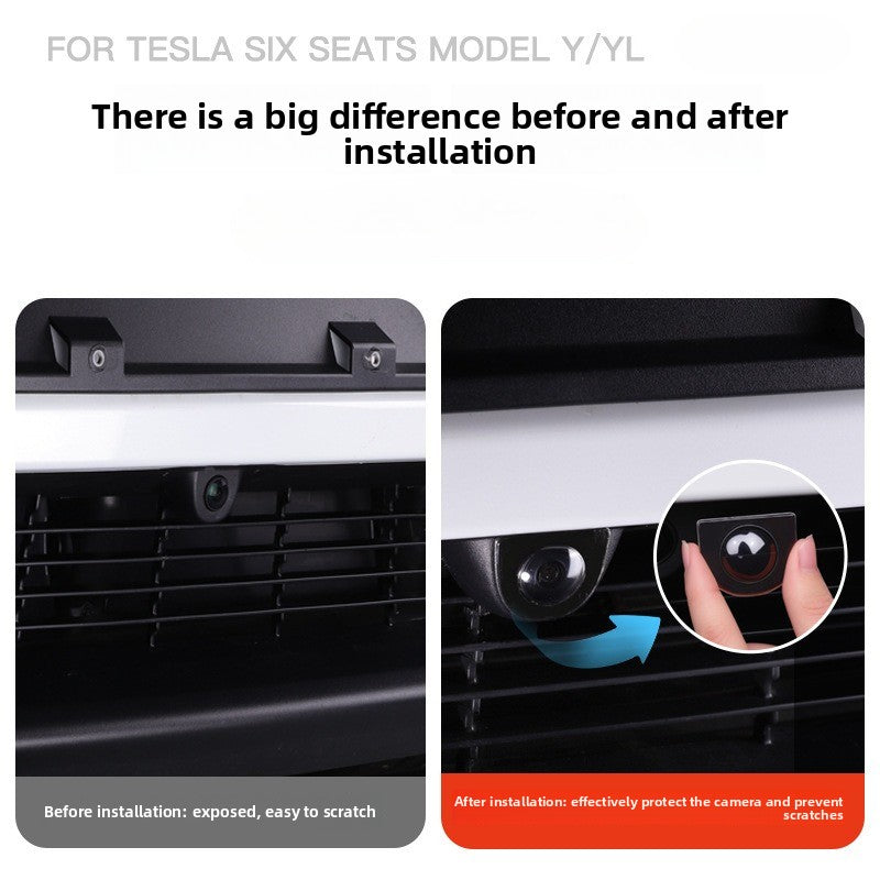 [Aisen] for Tesla Model 3 Highland Model Y Juniper 2025+ Front Camera Lens Cover Protection Cap Guard Shield 6-Seater Exterior 2-Piece Set