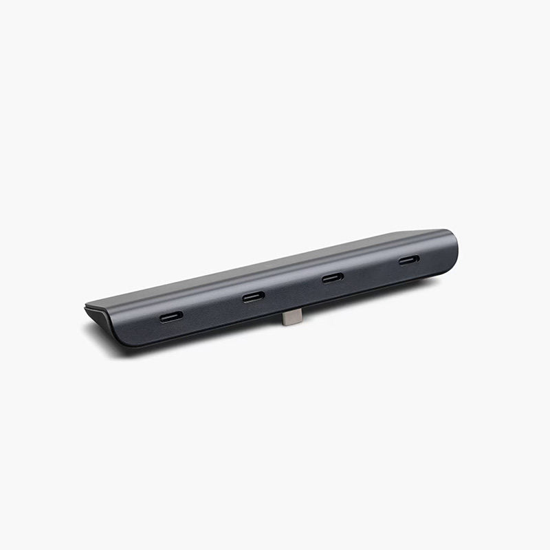 [Aisen] Center Console USB Hub Docking Station Multi-Port Type-C Splitter Adapter for Tesla Model Y Juniper Model 3 Highland (Premium Fireproof ABS & OEM-Grade Smart IC Circuit, 4-in-1 Matte Black 1PCS)