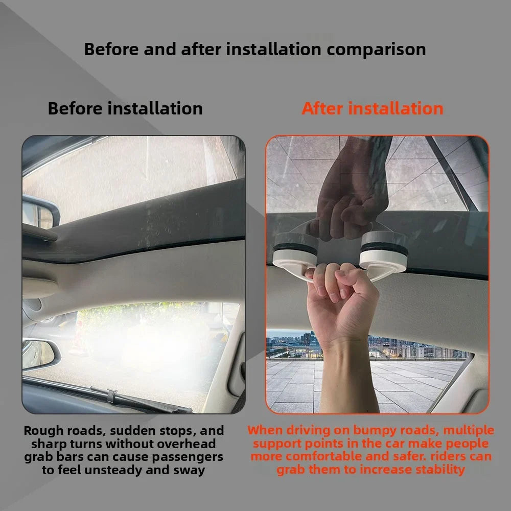 [Aisen] for Tesla Model 3 Model Y Model S Model X Roof Handle Suction Cup Grab Handle No-Drill Installation ABS Silicone Interior Assist Grip Accessory
