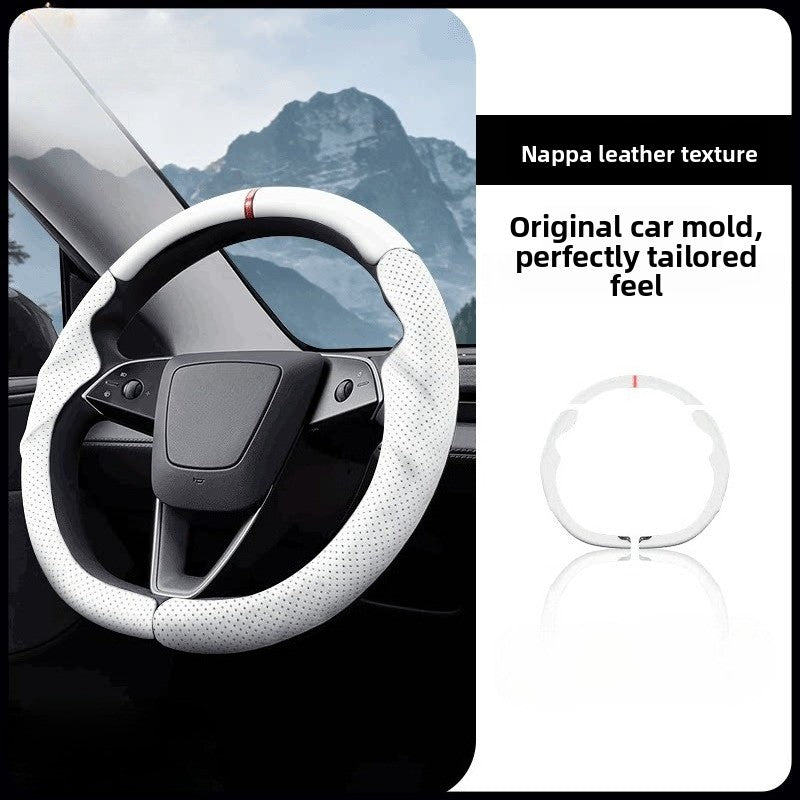 [Aisen] 3-Piece Segmented Steering Wheel Cover Ultra-Thin Anti-Slip Steering Grip for Tesla Model 3 Model Y 2017-2026