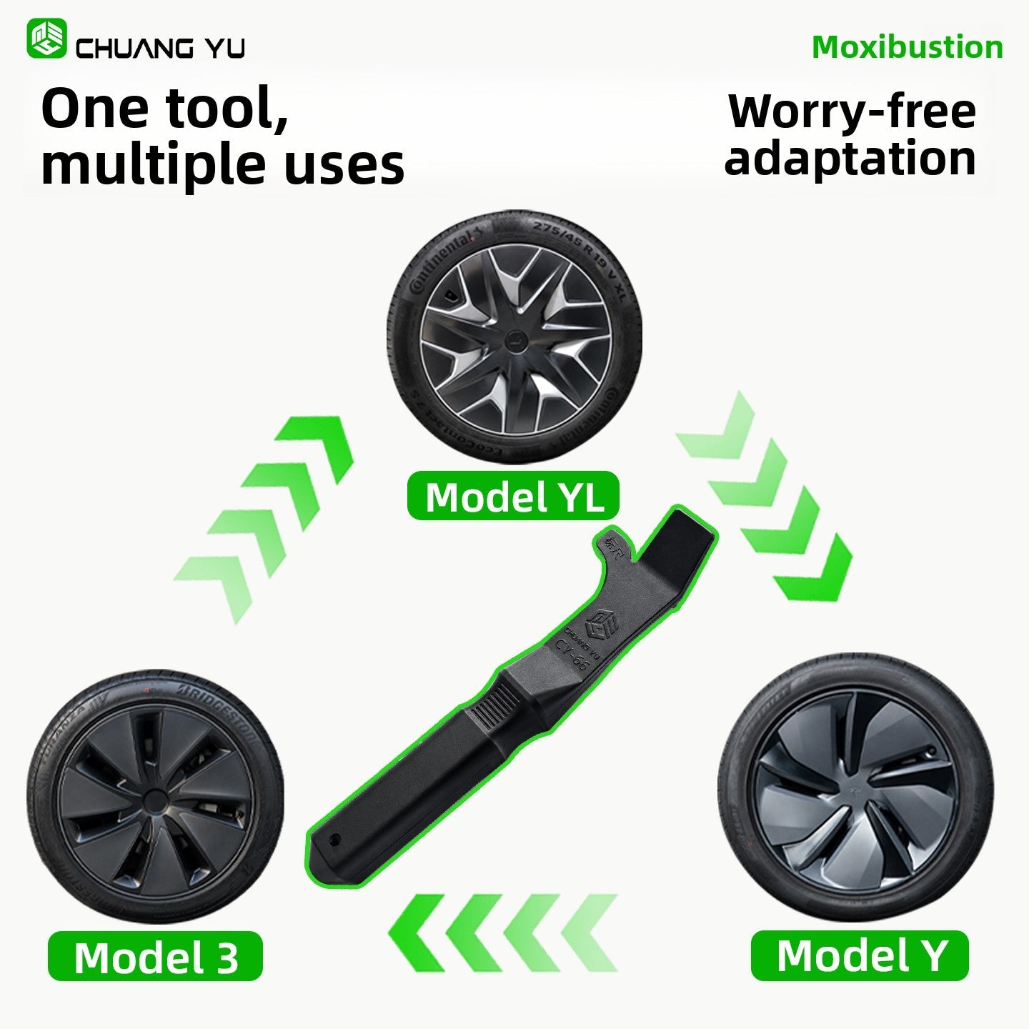 [Aisen] Hubcap Removal Tool Pry Bar Wheel Cover Repair Puller for Tesla Model 3 Model Y Model S Model X