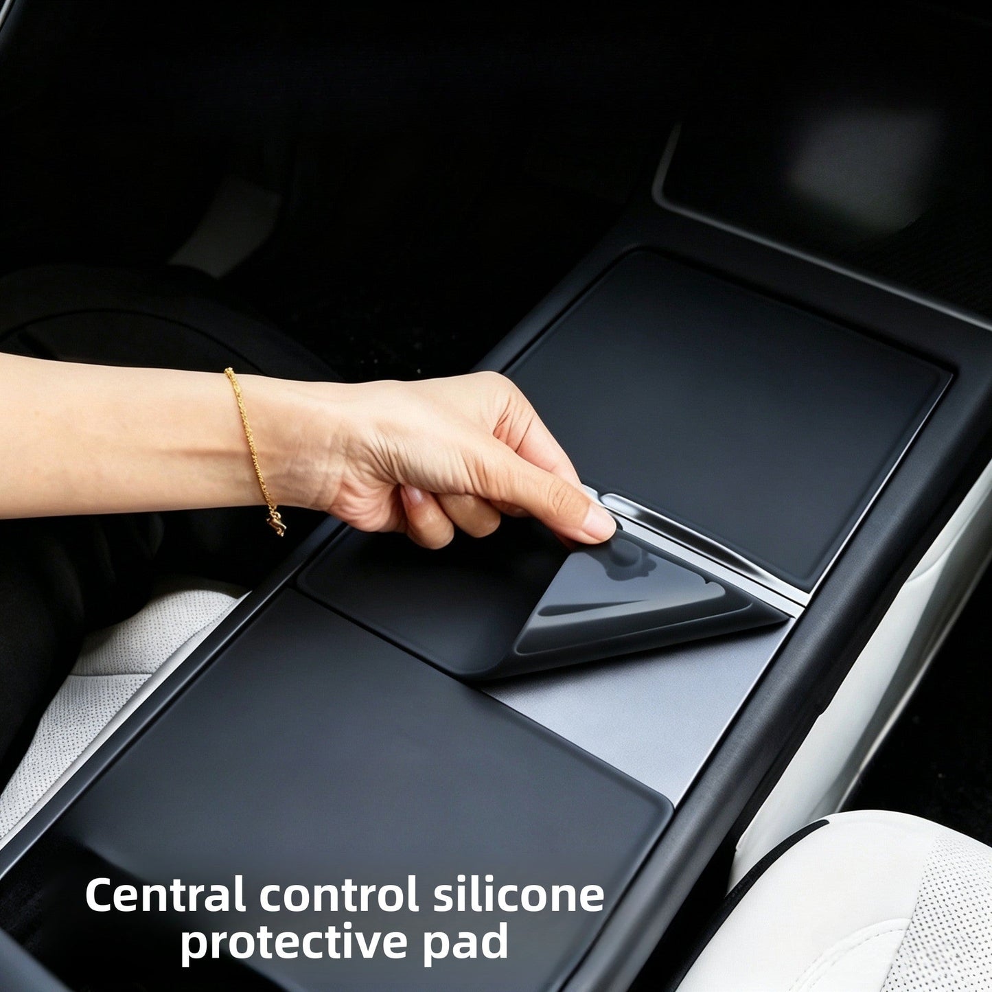 [Aisen] Center Console Static-Cling Anti-Slip Silicone Pad Cover Anti-Scratch Control Panel Protective Mat for Tesla Model 3 Highland & Model Y Juniper