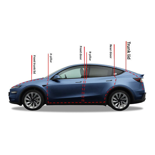 [Aisen] Full Car Noise Reduction Sealing Strip Kit Weatherstripping Rubber Soundproof Seals for Tesla Model Y Juniper 2025+ (Premium EPDM Weatherproof Hollow Rubber, Complete Multi-Piece Set)