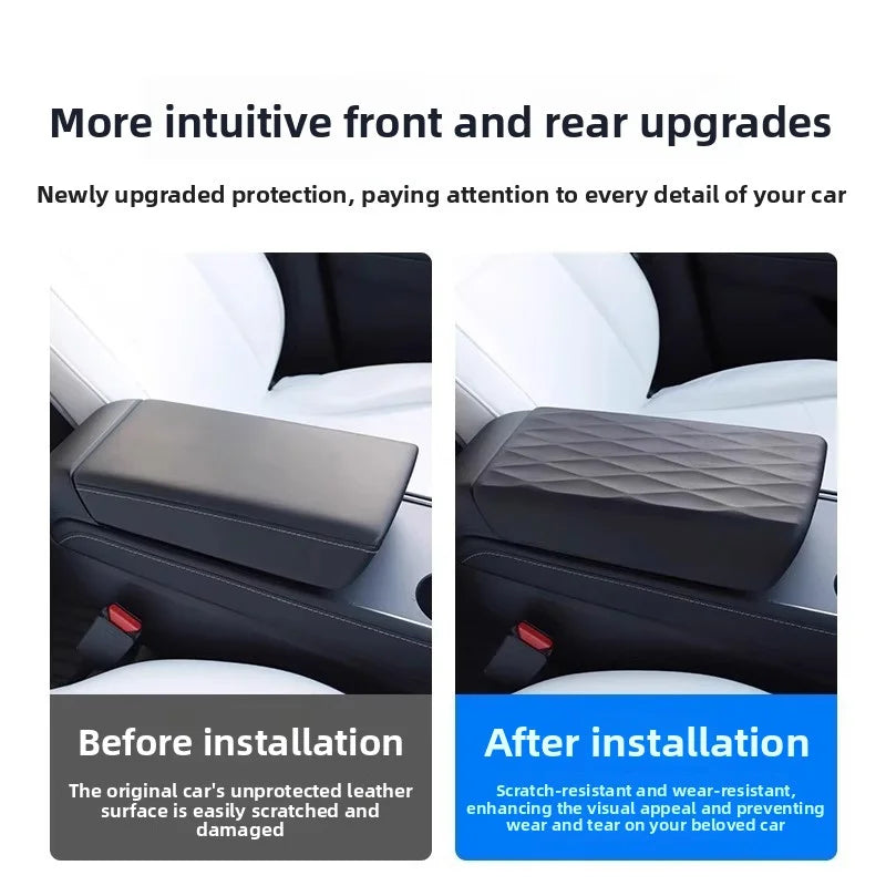 [Aisen] for Tesla Model 3 Highland 2024+ Model Y Juniper 2025+ Central Control Armrest Cover TPE Interior Protective Pad Anti-Scratch Console Accessory