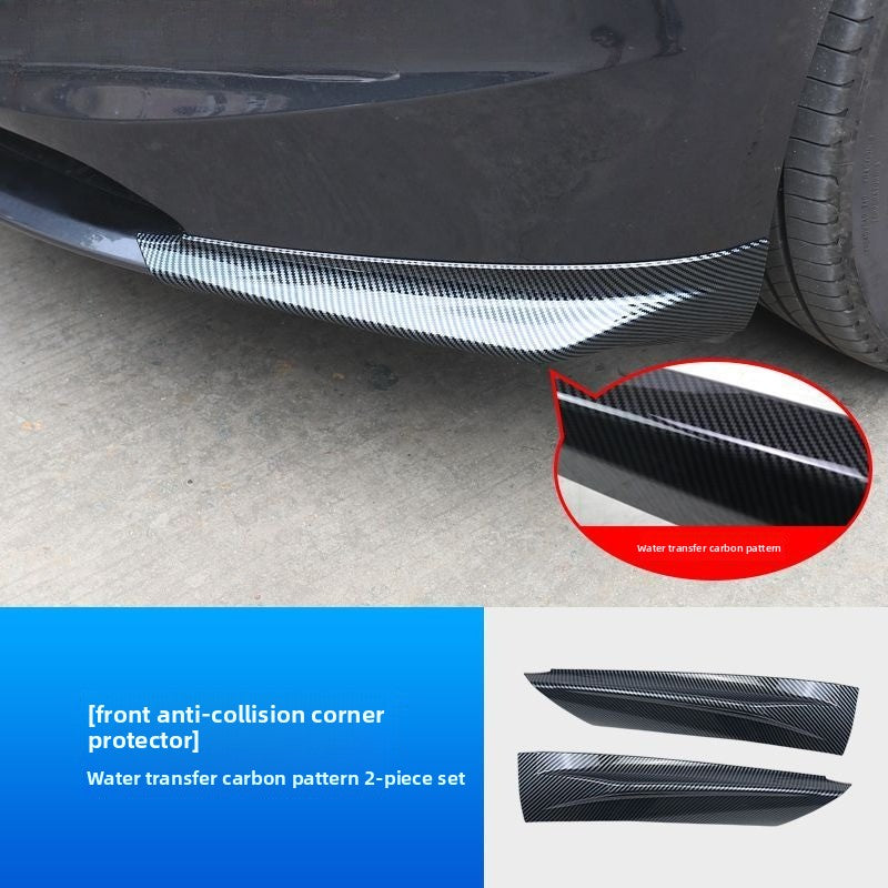 [Aisen] Front Bumper Protector Lip Corner Guard Anti-Scratch Bumper Winglet Spoiler for Tesla Model 3 Highland 2024+ (Premium Luxury High-Toughness Automotive ABS Matrix,  2-Piece Set)