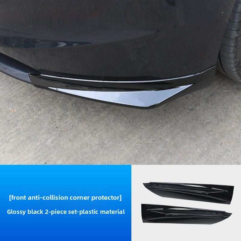 [Aisen] Front Bumper Protector Lip Corner Guard Anti-Scratch Bumper Winglet Spoiler for Tesla Model 3 Highland 2024+ (Premium Luxury High-Toughness Automotive ABS Matrix,  2-Piece Set)