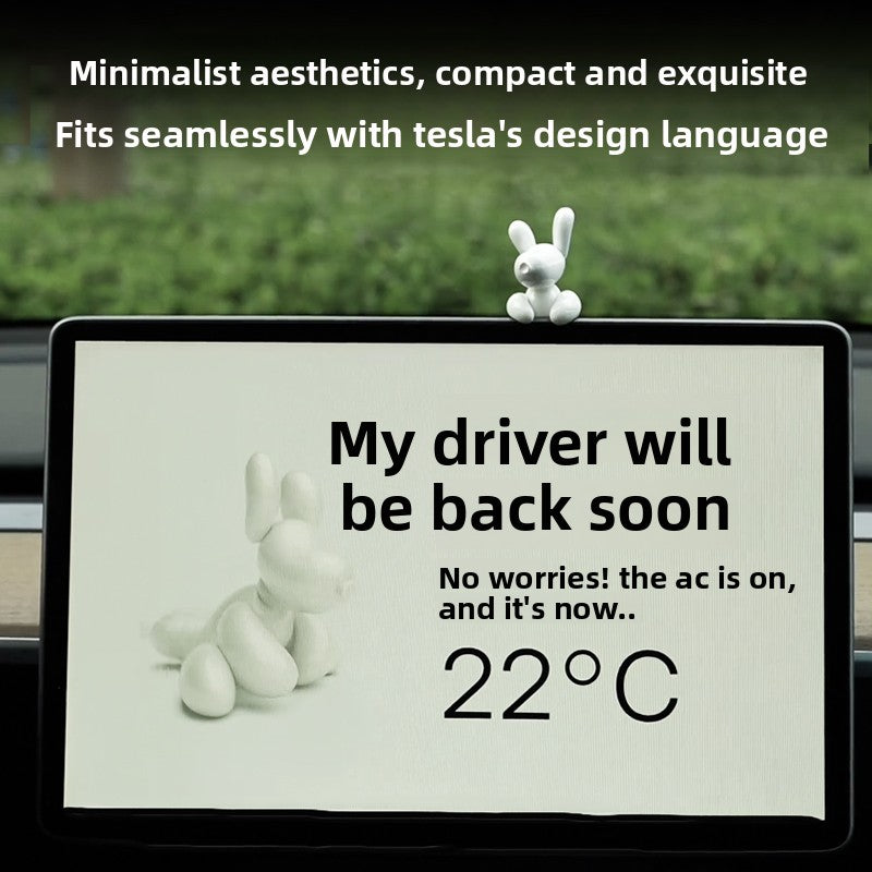 [Aisen] Center Console Screen Mascot Ornament Dashboard Display Toy Figurine for Tesla Model Y  Model 3