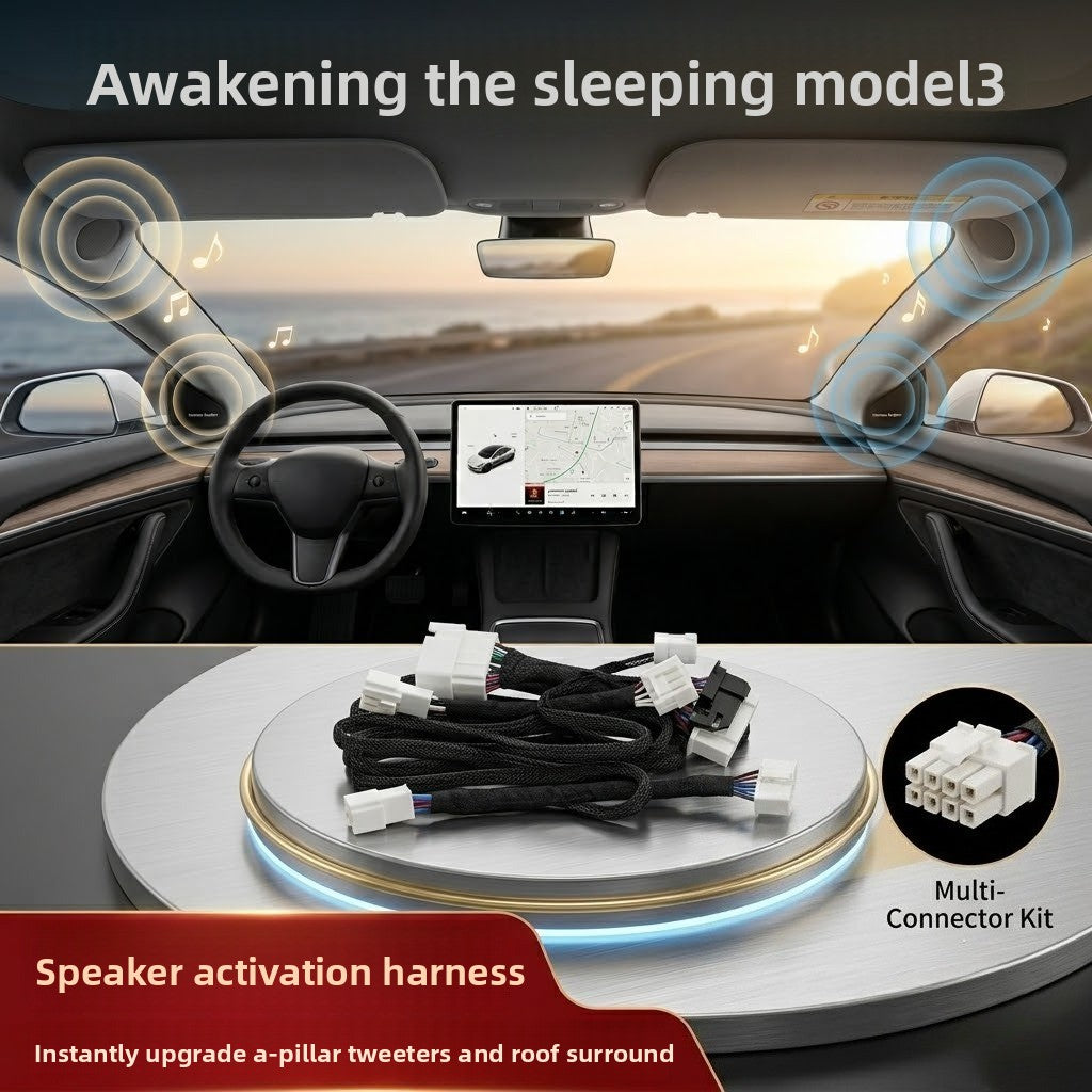 [Aisen] DIY Audio Speaker Activation Harness for Tesla Model 3 2021-2022 (Premium OFC Copper, Plug & Play Sound Upgrade)