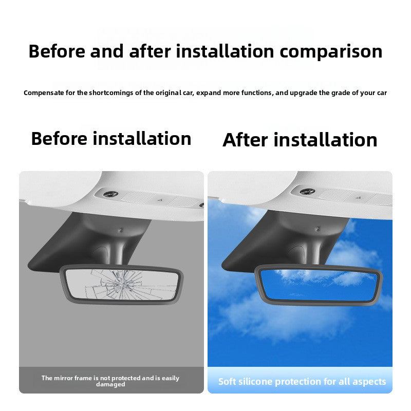 [Aisen] Interior Rearview Mirror Frame Protector Cover for Tesla Model 3 Model Y 2021-2026+ (Premium Liquid Silicone, Anti-Scratch 1-Pack)