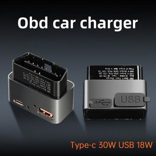 [Aisen] OBD Power Expansion Dock Hub for Tesla Model 3 & Model Y (Premium Fireproof Material, Dual Interface A+C Fast Charging)