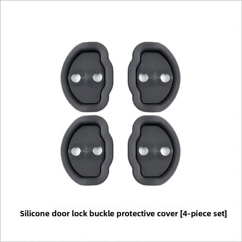 [Aisen] Door Lock Striker Buffer Damper Cover Shock Absorber for Tesla Model Y Model 3 (Premium Thickened Silicone, Silent Anti-Collision 4-Pack)