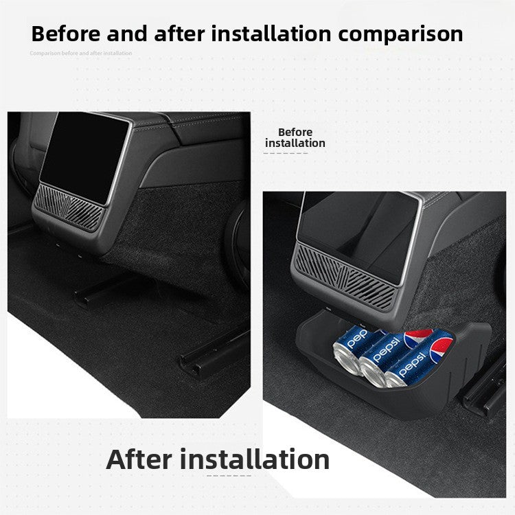 [Aisen] Rear Console Storage Box & Trash Bin Organizer Under-Vent Seatback Garbage Caddy for Tesla Model 3 Highland 2024+( 1-Piece Set)